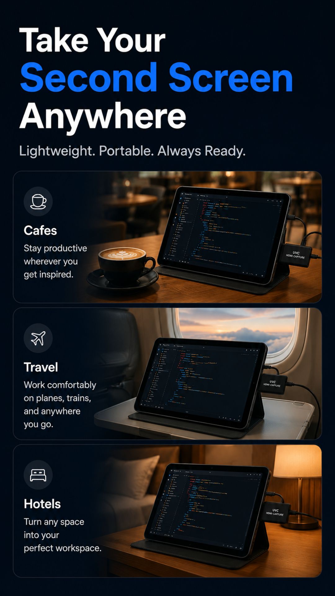 Portable HDMI Monitor setup for gaming, work, and media preview